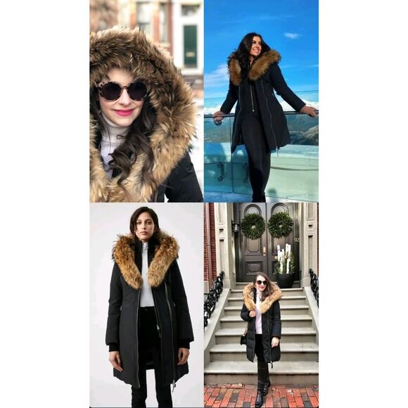 $1690 Mackage Green Quilted Key Trish Down Puffer Coat Jacket Fur Collar Sz S - Picture 3 of 16